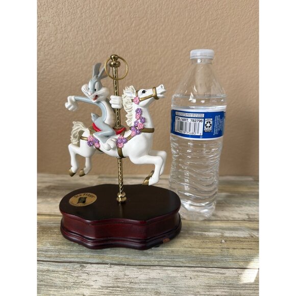 Six Flags Bugs Bunny Carousel Music Box Figurine Plays Carousel Waltz 1997 - Picture 3 of 17